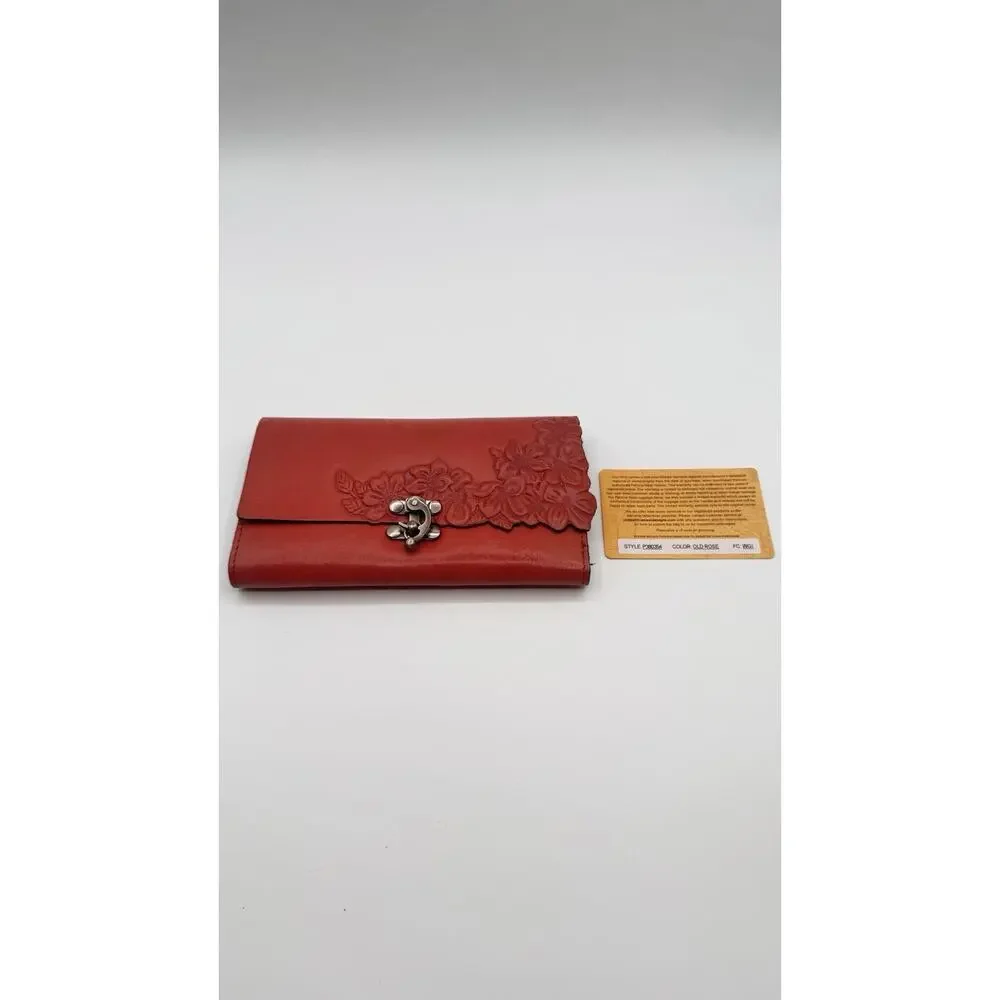 Patricia Nash Hand Cut Tooled Collection Teresa Floral Embossed Leather Wallet